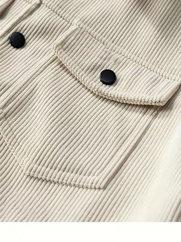 Corduroy jas met twee borstzakken en klassieke kraag