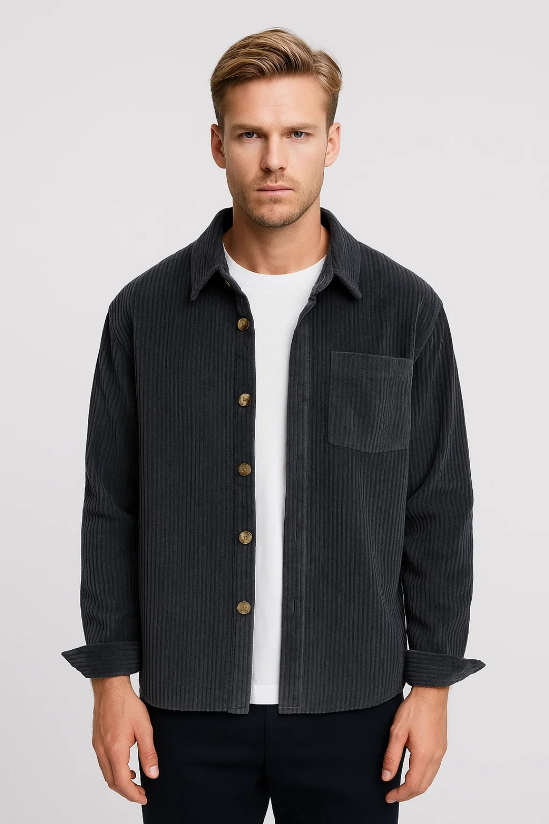Overshirt Heren - Relaxed Fit met Borstzak en Knoopsluiting | Casual