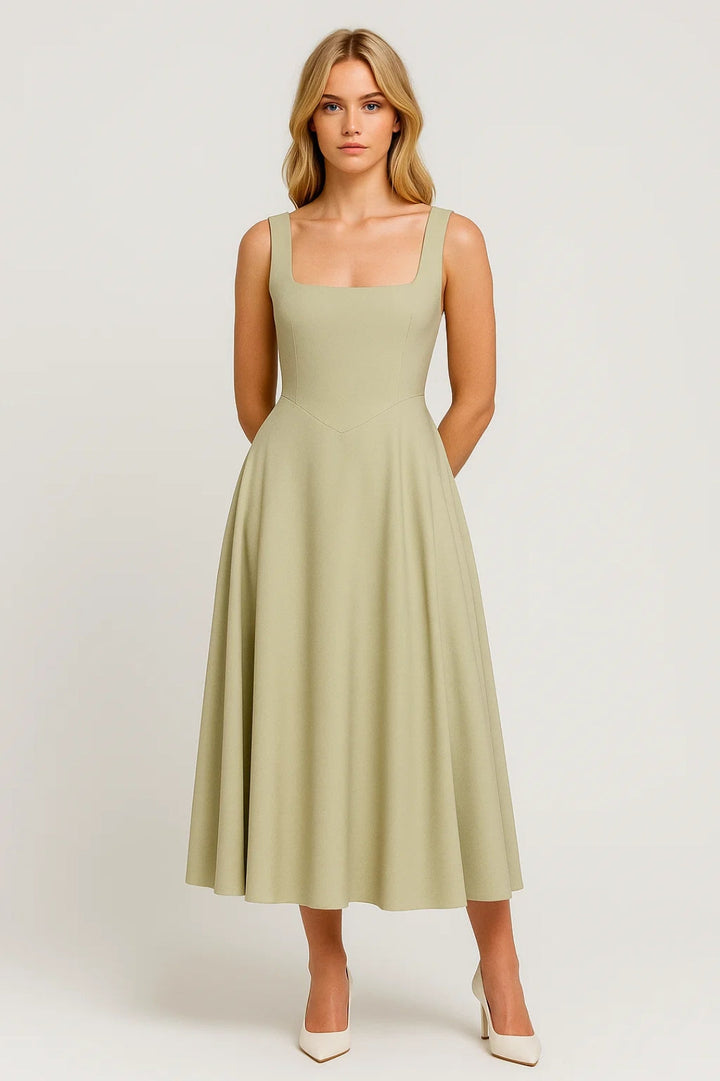 Midi Jurk Dames - Mouwloos A-lijn Silhouet | Elegant
