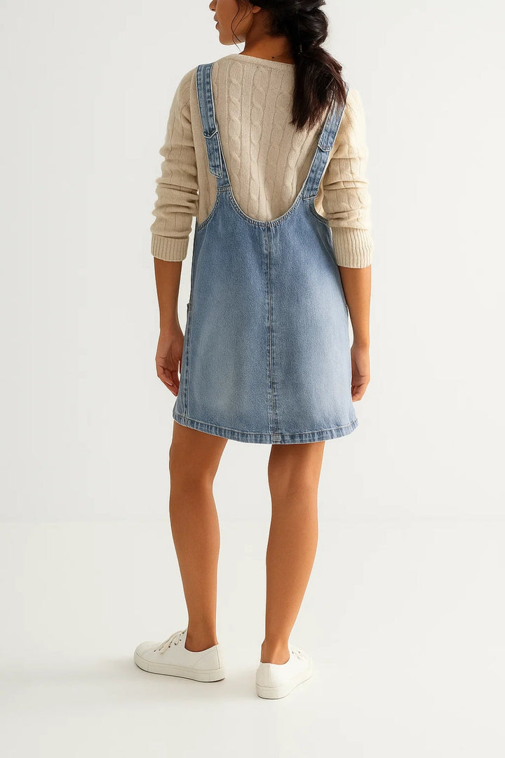 Mini Jurk Dames - Mouwloos met V-hals en Zakken | Casual