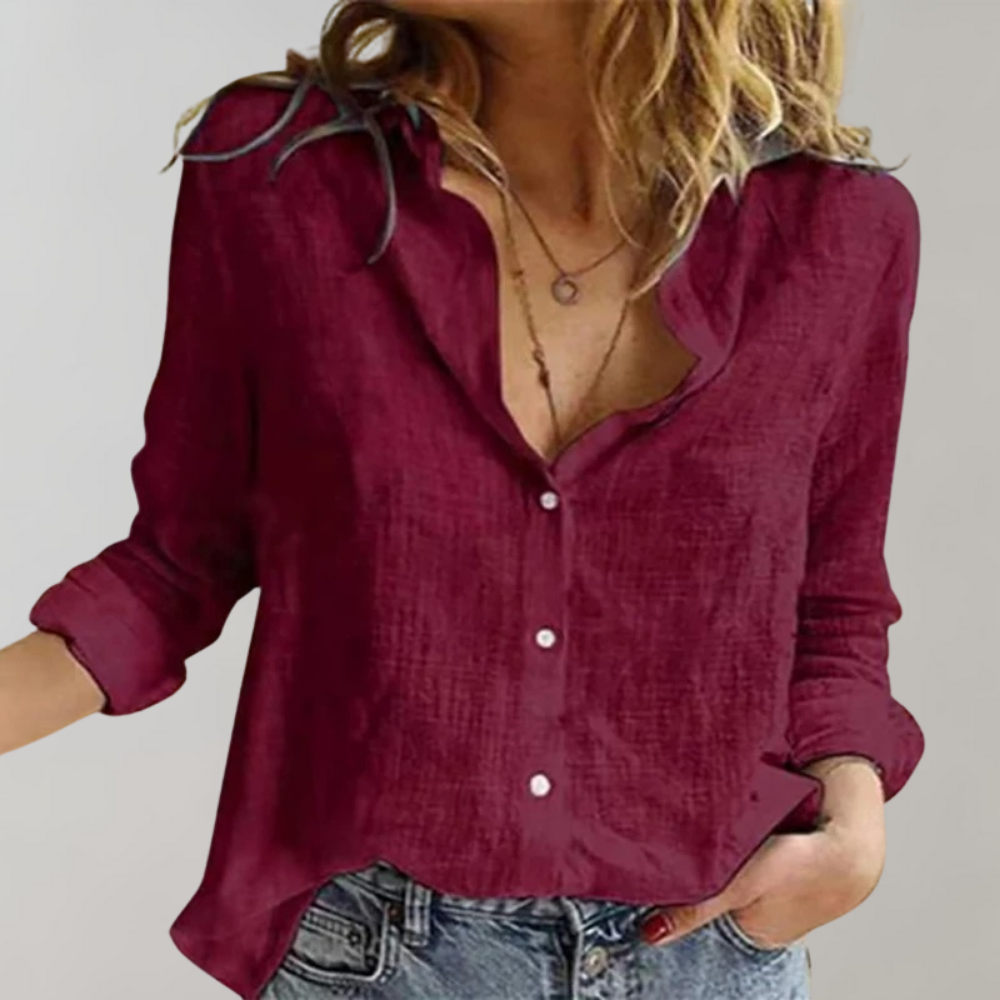 Tijdloze Blouse Voor Dames Met Lange Mouwen En Losse Fit
