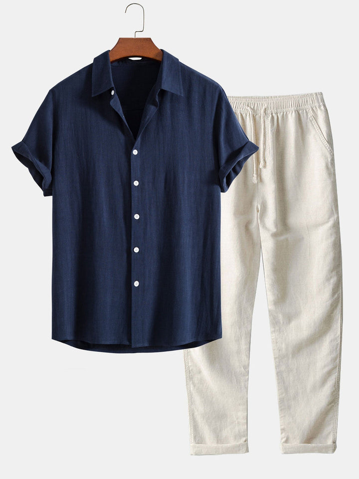 Finn | Heren Casual Korte Mouw Loose-Fit Set