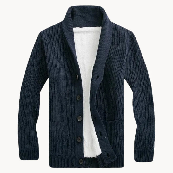Hugo | Fleece cardigan met schouderkraag en voorzakken