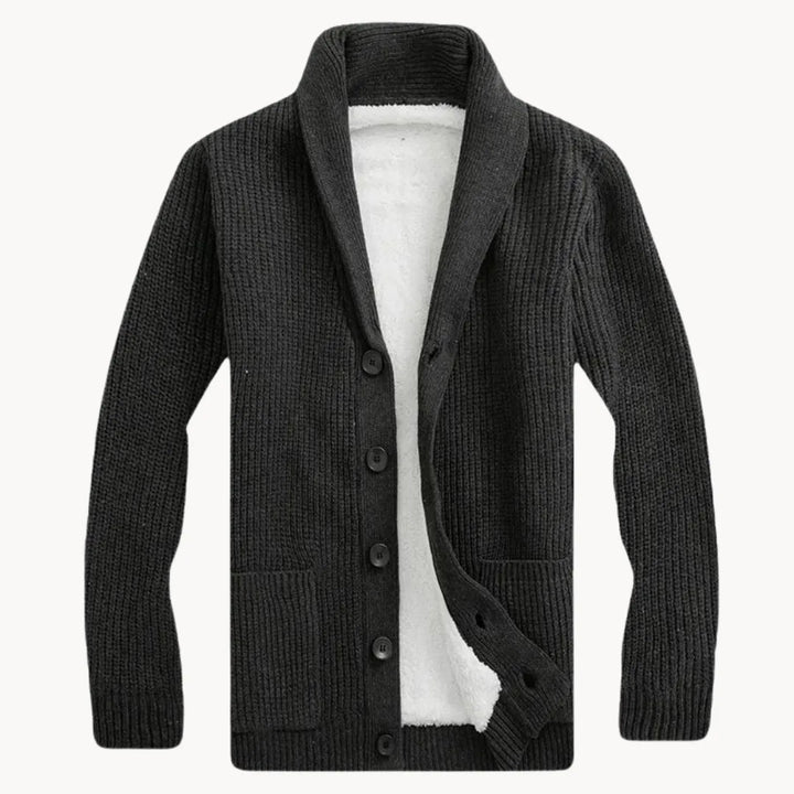 Hugo | Fleece cardigan met schouderkraag en voorzakken