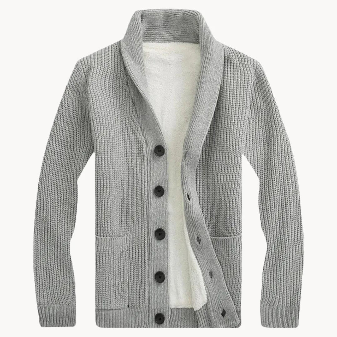 Hugo | Fleece cardigan met schouderkraag en voorzakken