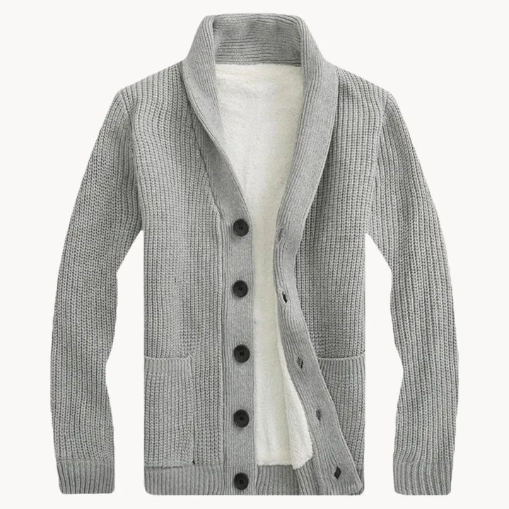 Hugo | Fleece cardigan met schouderkraag en voorzakken