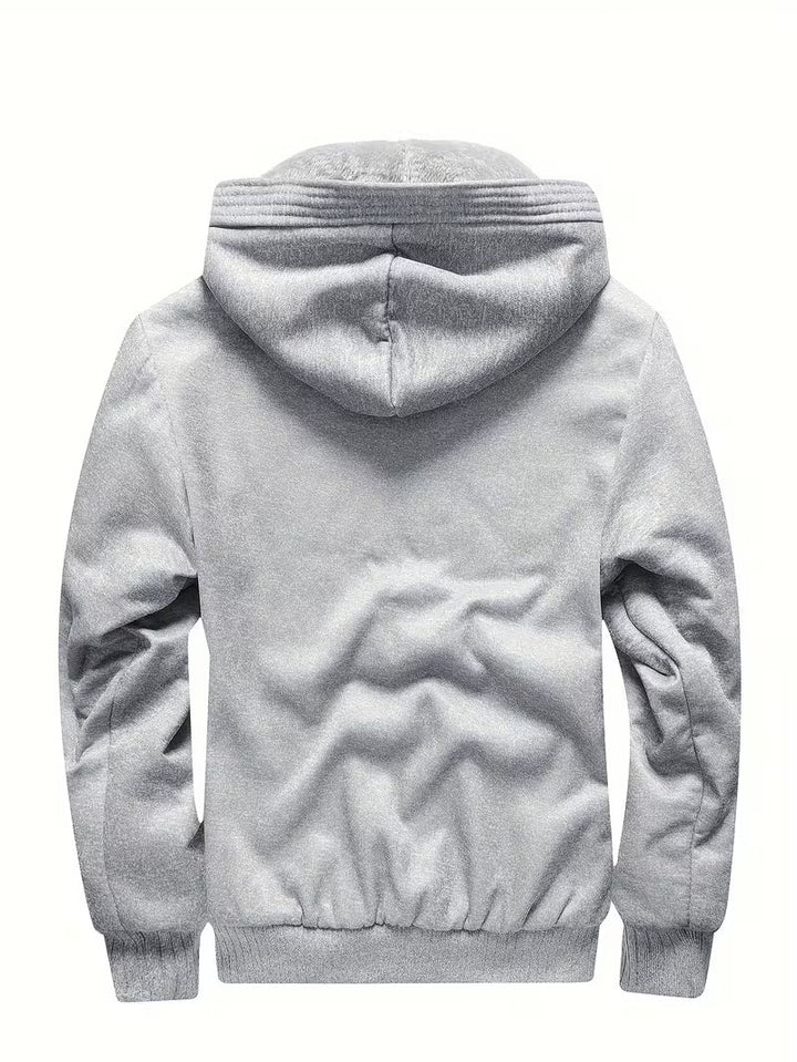 Fleece jas met capuchon en ritssluiting