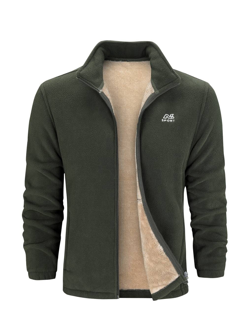 Fleece vest met opstaande kraag
