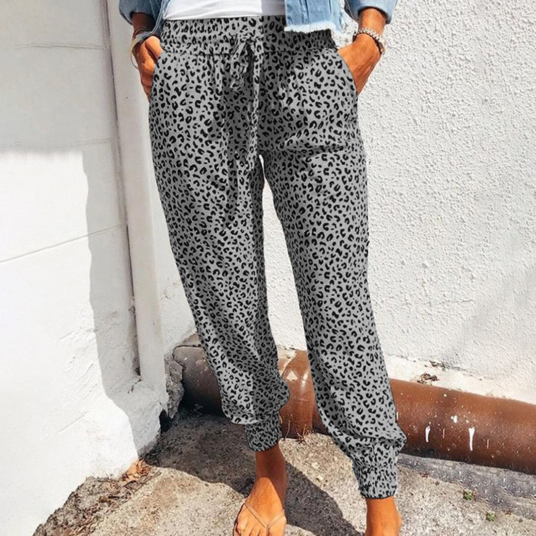 Luchtige Jogger Broek Met Luipaardprint En Zakken