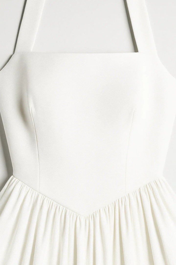 Midi Jurk Dames - Halter Neck met Wijde A-lijn | Chique