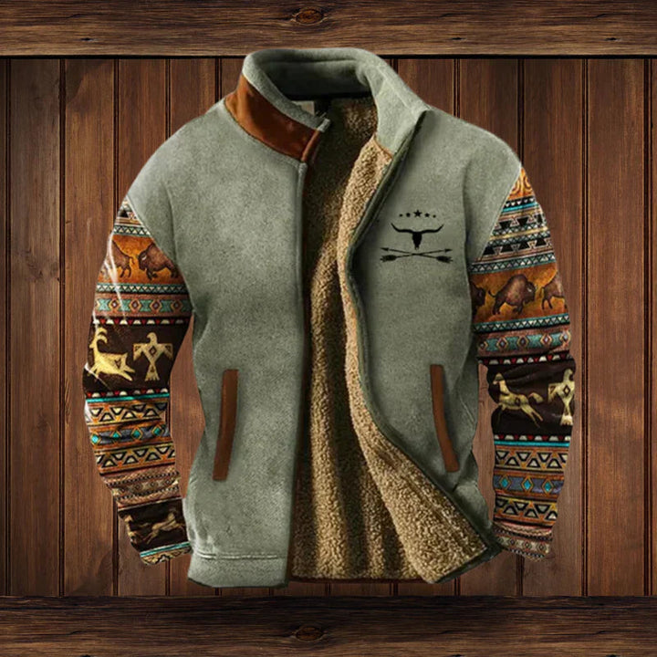 Heren Winterjas | Western Design | Karaktervolle Patroonmouwen