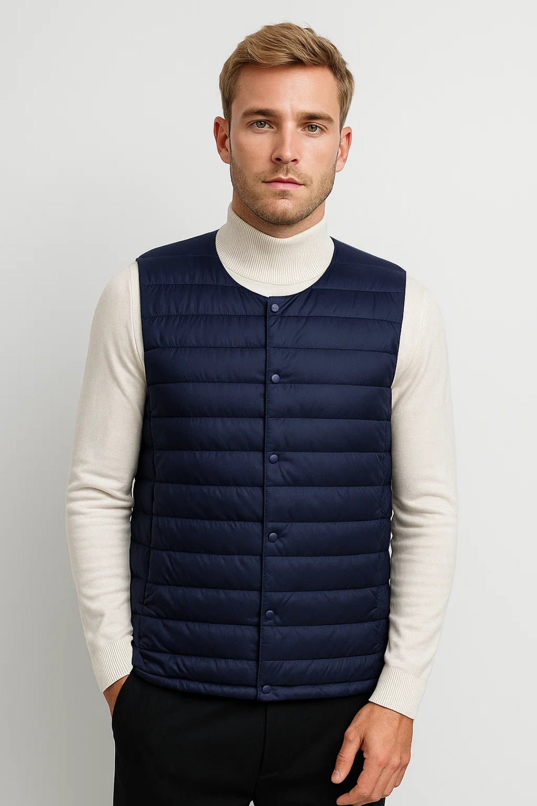 Bodywarmer Heren - Lichtgewicht Gewatteerd met Drukknopen | Casual