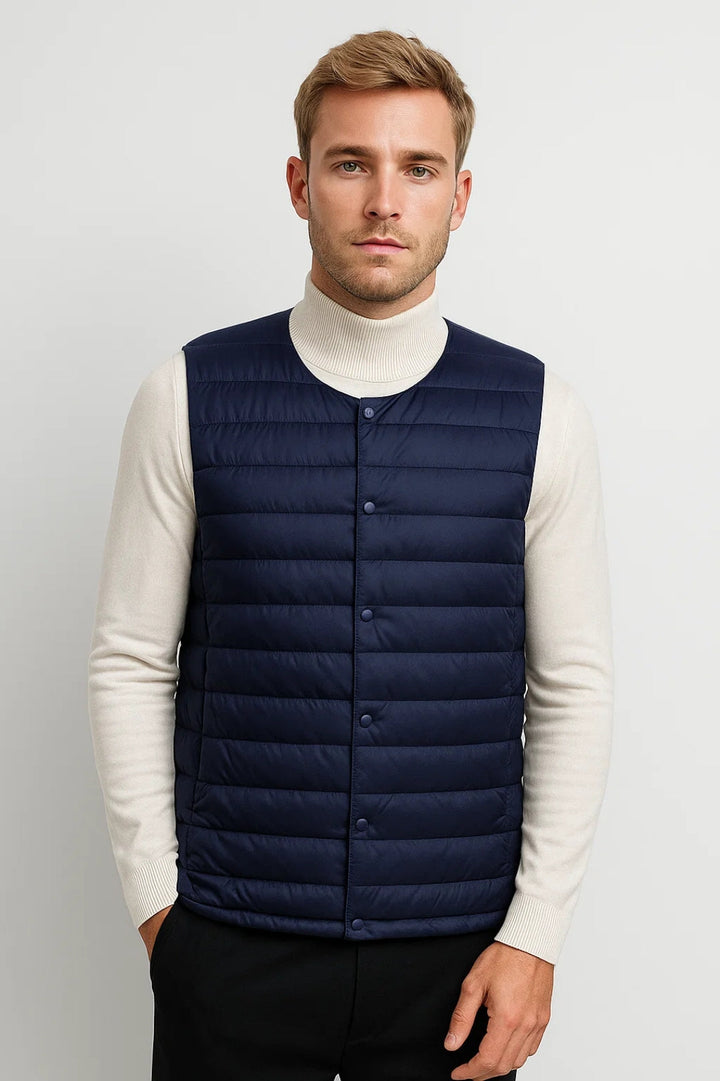 Bodywarmer Heren - Lichtgewicht Gewatteerd met Drukknopen | Casual