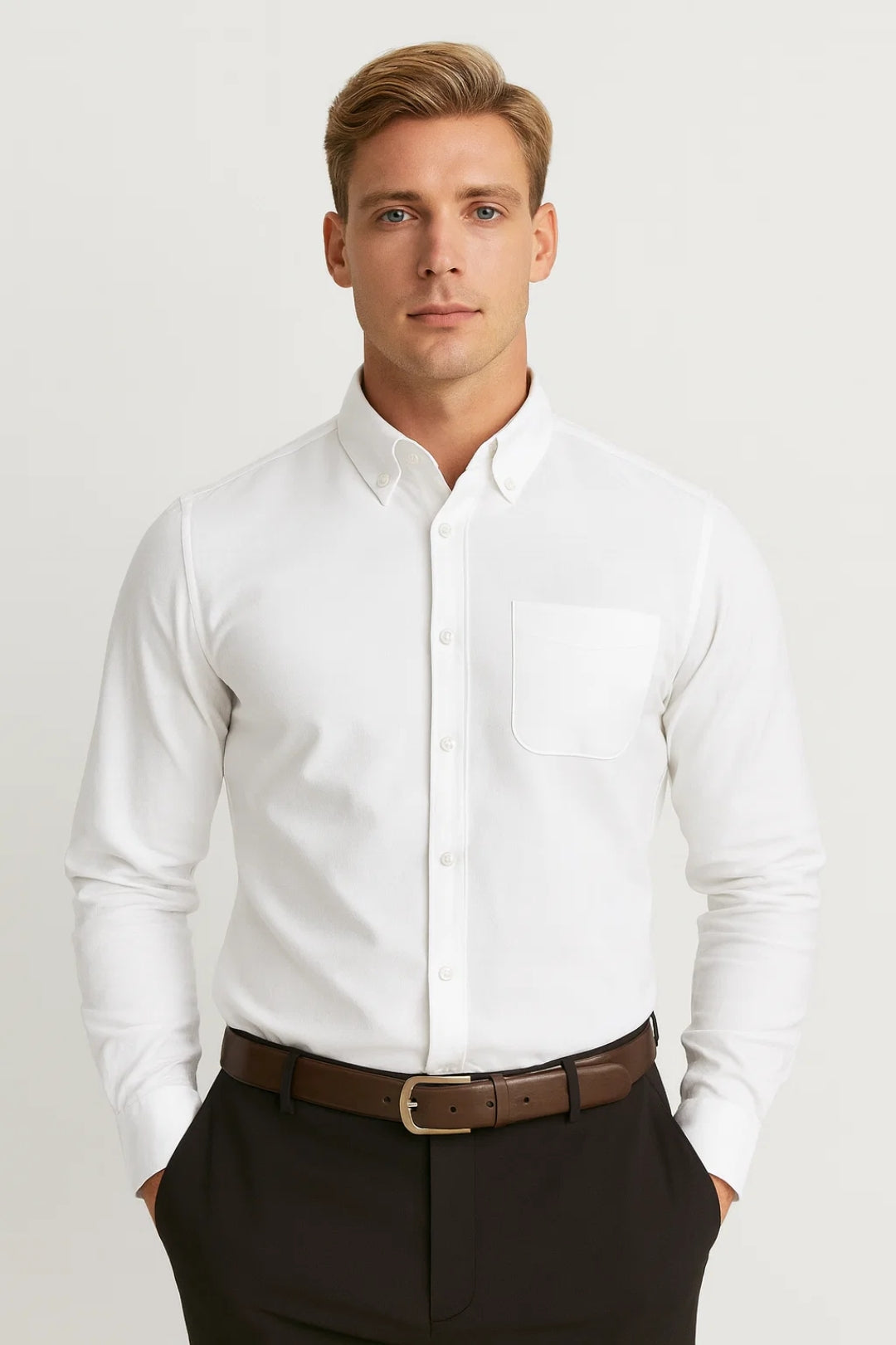 Overhemd Heren - Regular Fit met Borstzakje en Button-Down | Casual