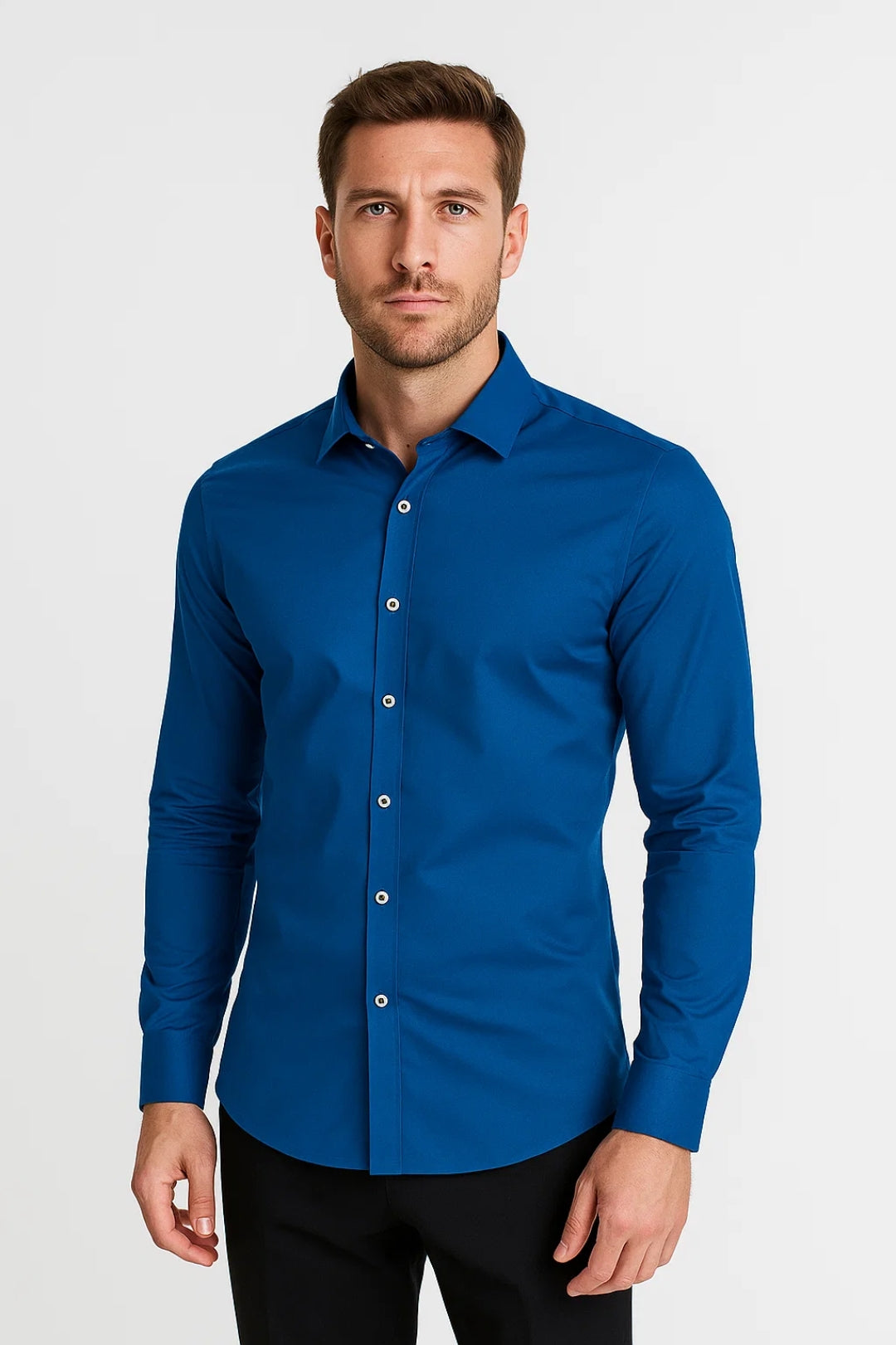 Overhemd Heren - Slim Fit Overhemd met Lange Mouwen | Casual