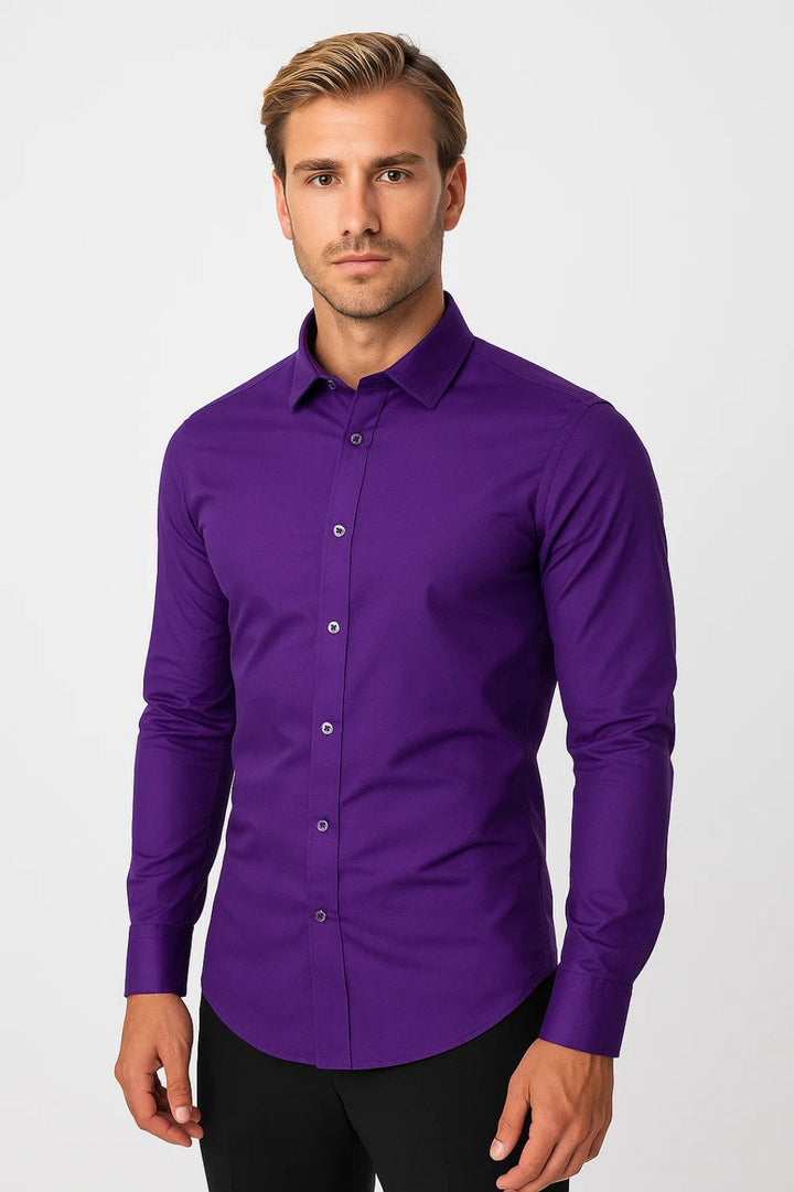 Overhemd Heren - Slim Fit Overhemd met Lange Mouwen | Casual