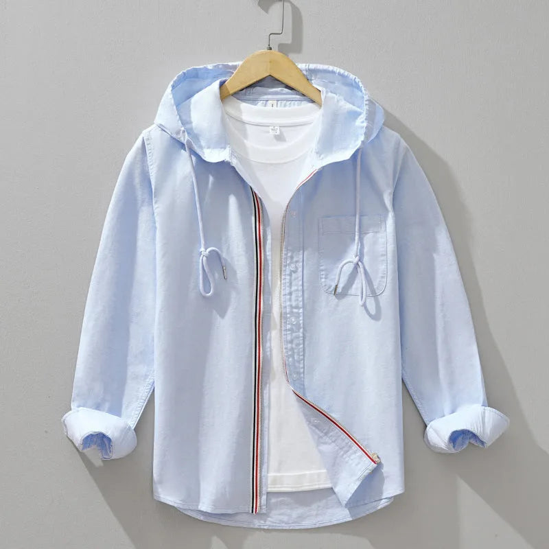 Linnen Hoodie met capuchon en borstzak