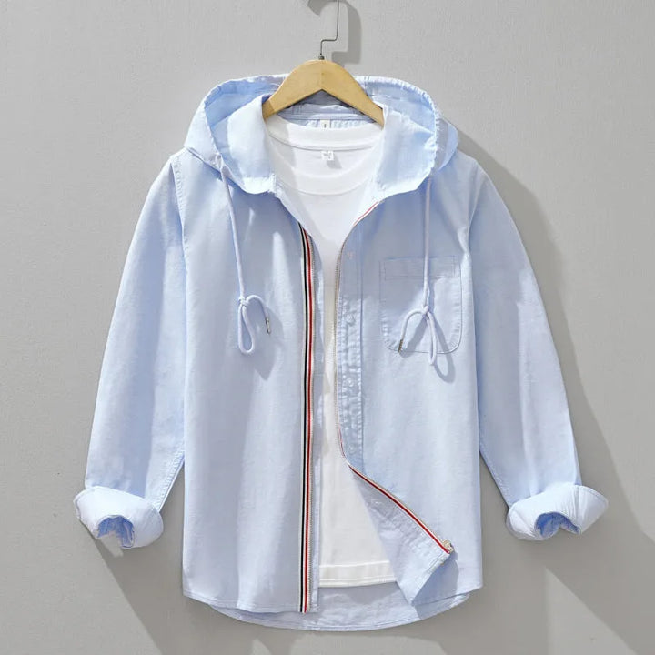 Linnen Hoodie met capuchon en borstzak
