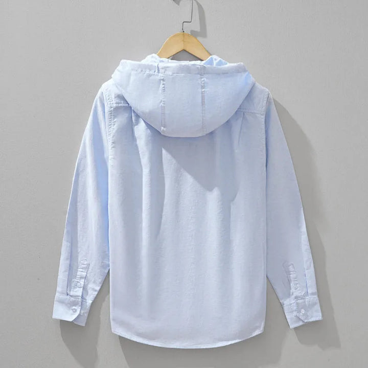 Linnen Hoodie met capuchon en borstzak