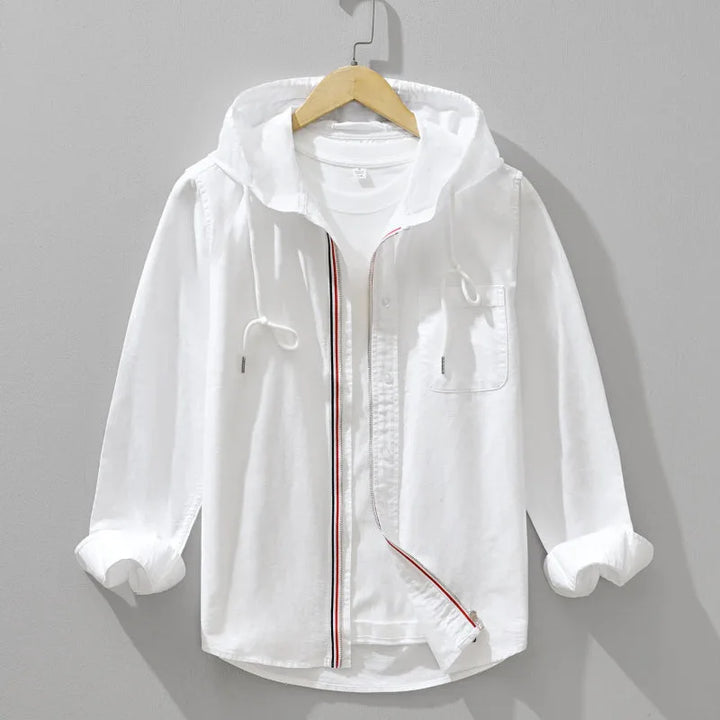 Linnen Hoodie met capuchon en borstzak