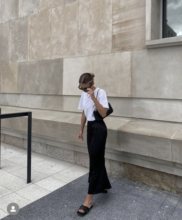 Zoë - Elegante lange satijnen maxi rok