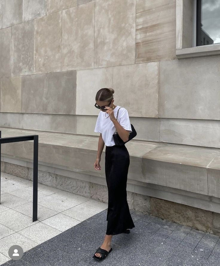 Zoë - Elegante lange satijnen maxi rok