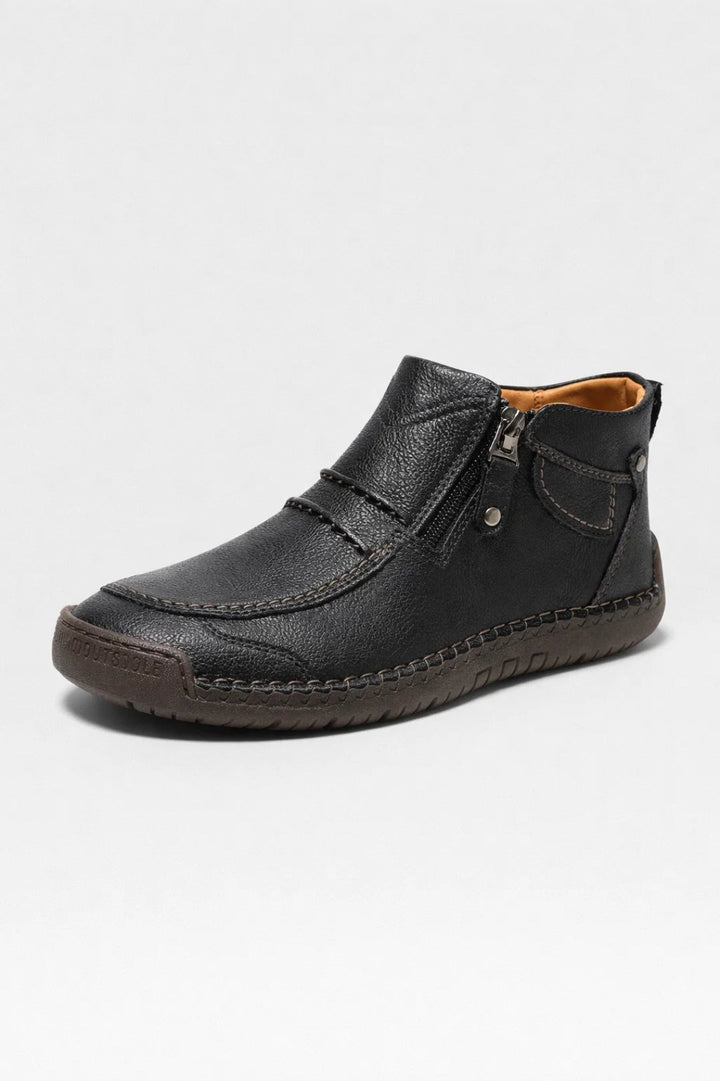 Sneakers Heren - Laag Model met Ritssluiting en Stiksel | Casual