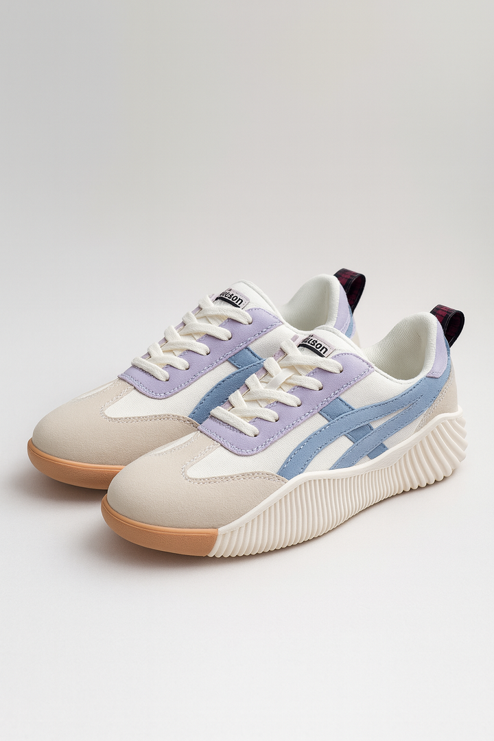 Isa - Klassieke Orthopedische Sneakers Dames met Gekruiste Streepdetail
