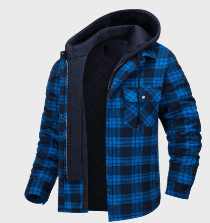 Dikke winter geruite jas voor heren jas