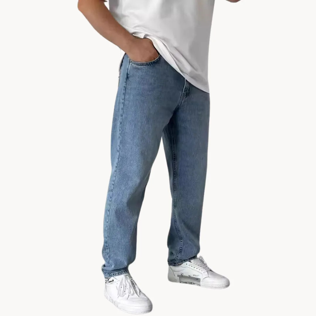 Casual heren jeans met lichte wassing