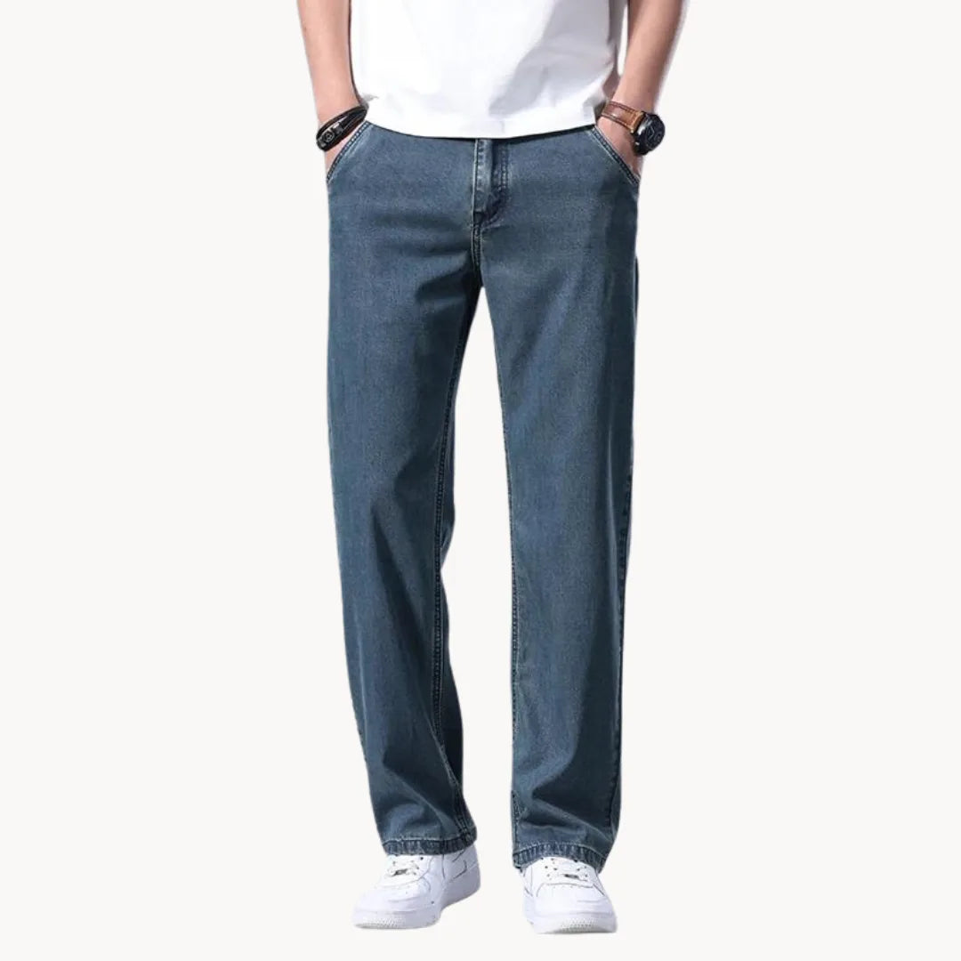 Jeans met regular fit en rechte pijp