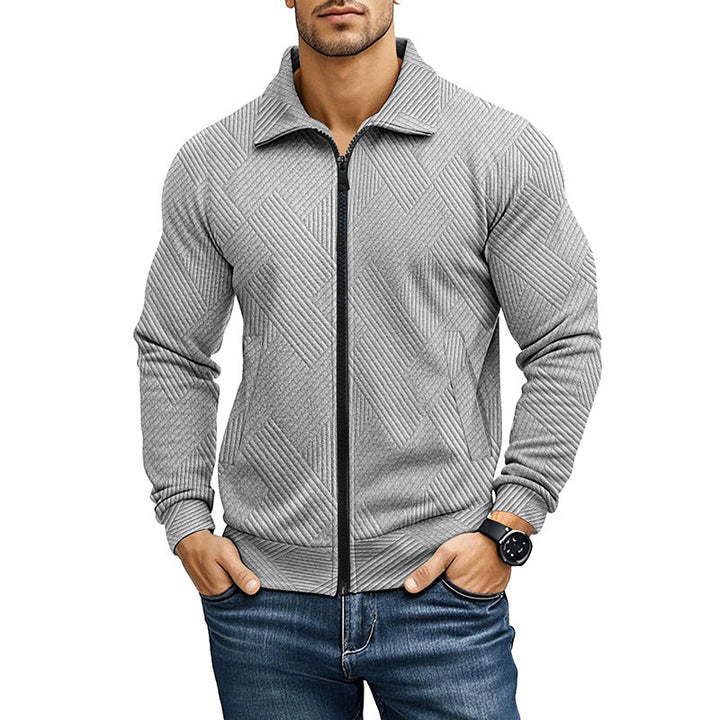 Comfortabele Vest met Geribd Textuurpatroon en Rits voor Heren