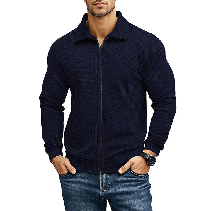 Comfortabele Vest met Geribd Textuurpatroon en Rits voor Heren