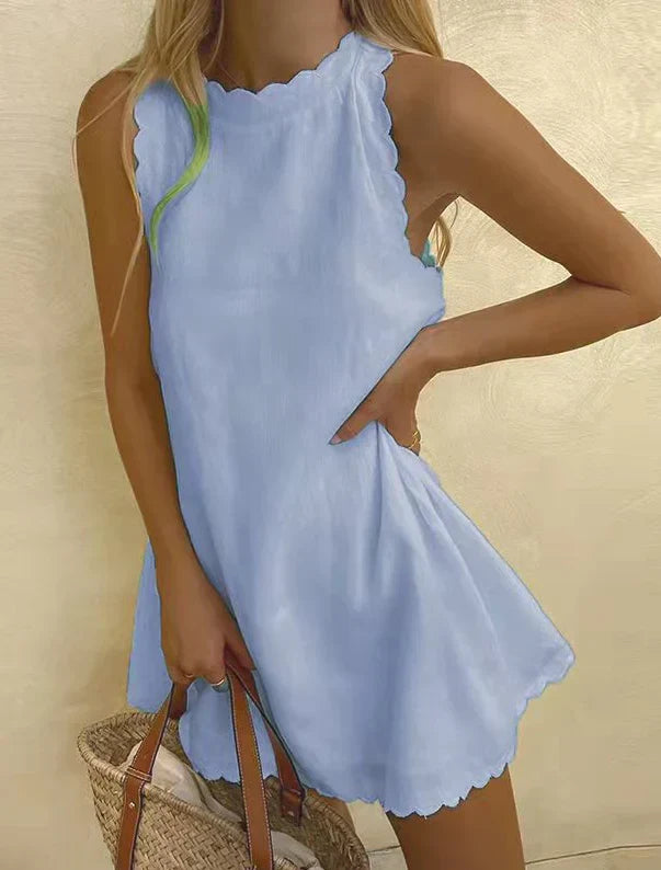Dames Mini Dress met Mouwloze Stijl en Elegante Look