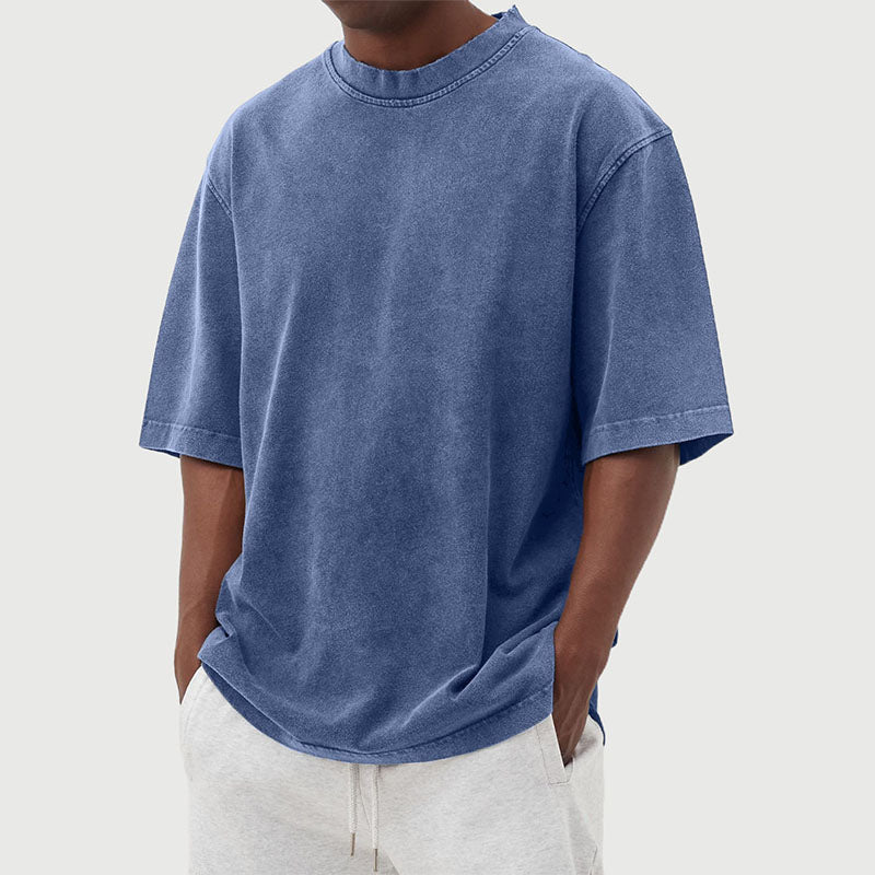 Katoenen T-shirt Heren | Gewassen Look & Relaxte Pasvorm