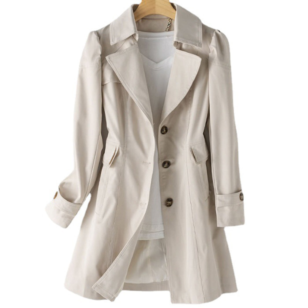 Getailleerde Dames Trenchcoat Met Knopen En Klassieke Kraag