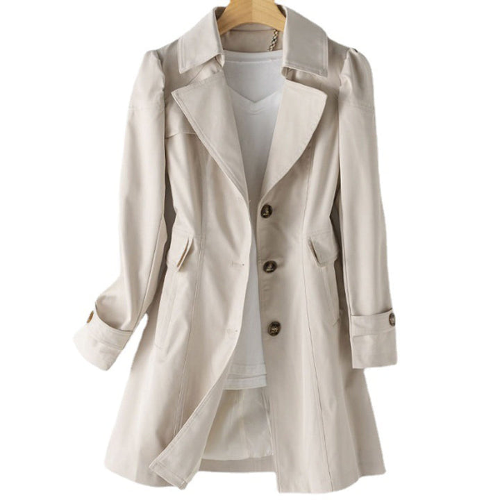 Getailleerde Dames Trenchcoat Met Knopen En Klassieke Kraag