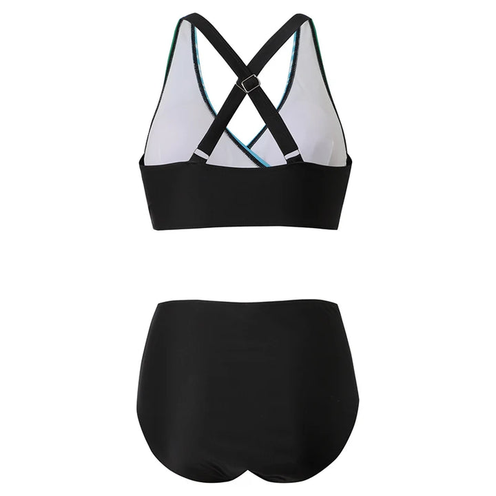 Lara - Chique Bikini Set Dames met Gekruiste Halternek en Hoge Taille