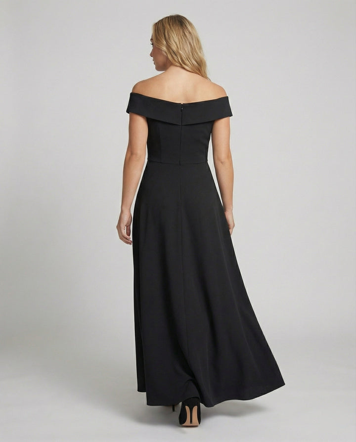 Lara - Elegante Bruiloft Gastenjurk Dames Maxi met Off-Shoulder en A-lijn Rok