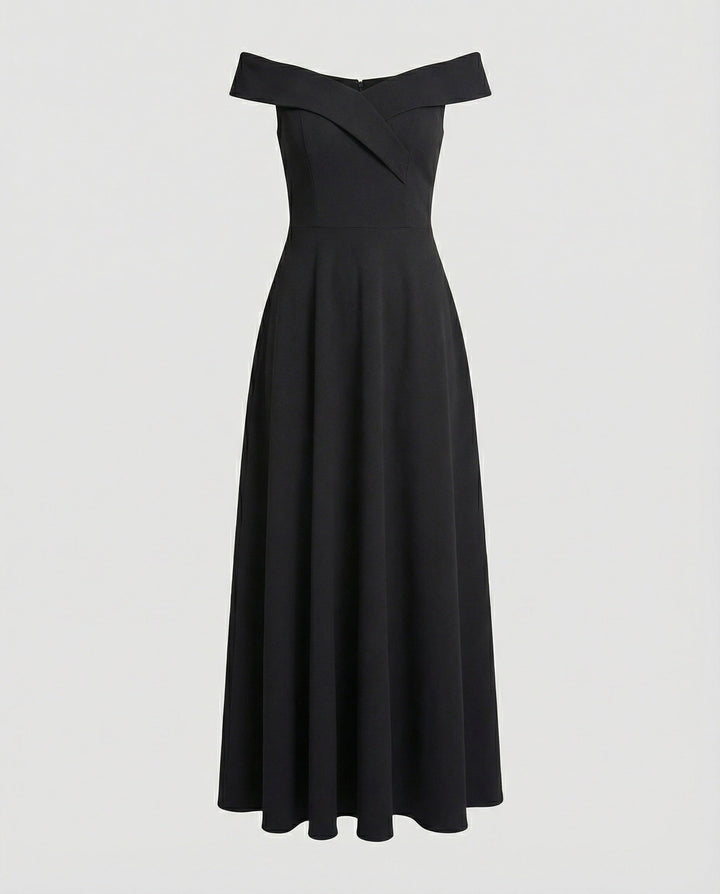 Lara - Elegante Bruiloft Gastenjurk Dames Maxi met Off-Shoulder en A-lijn Rok