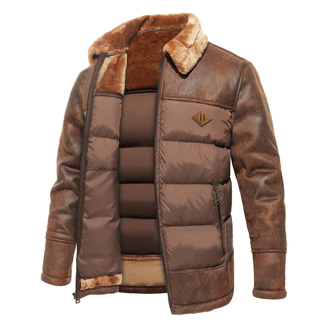 Leren Dons Gevoerde Jas - Jas Heren - Regular Fit - Puento Fortade - TP 31 - Essential