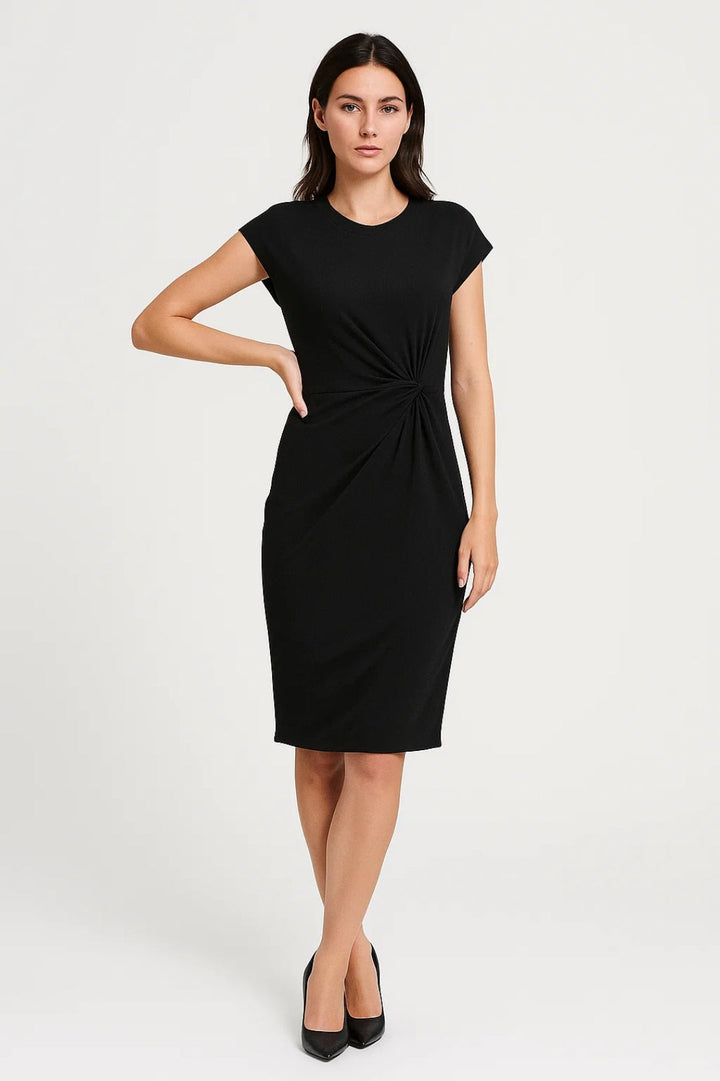 Midi Jurk Dames - Figuurvolgend met Twist Detail | Klassiek