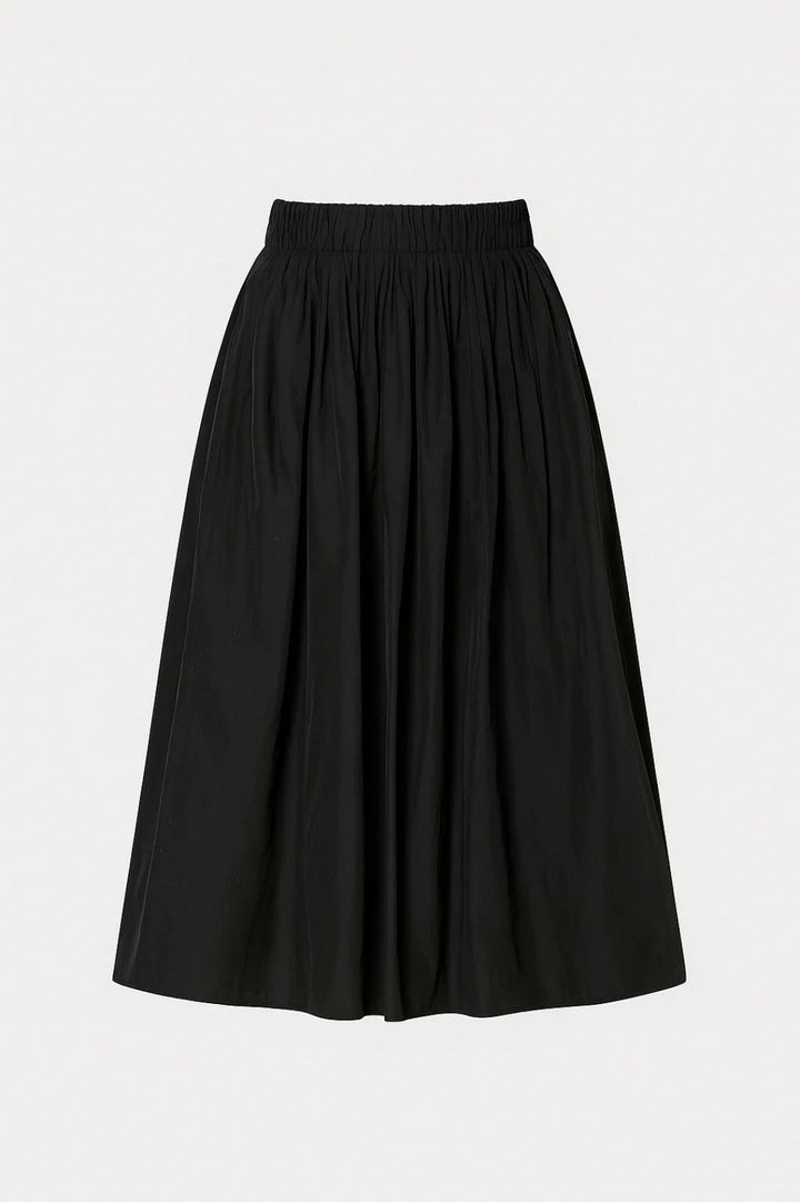 Midi Rok Dames - Wijdvallend met Elastische Taille en Plooien | Casual