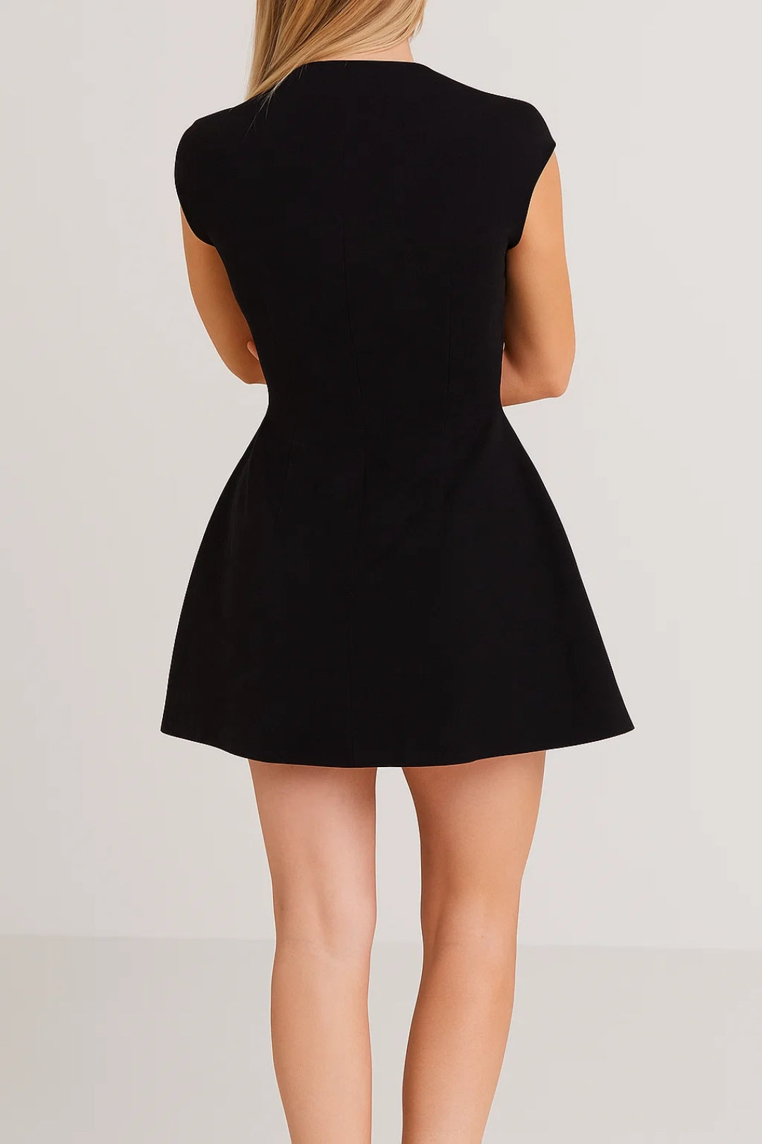 Mini Jurk Dames - Opstaande Kraag met A-lijn Silhouet | Chique