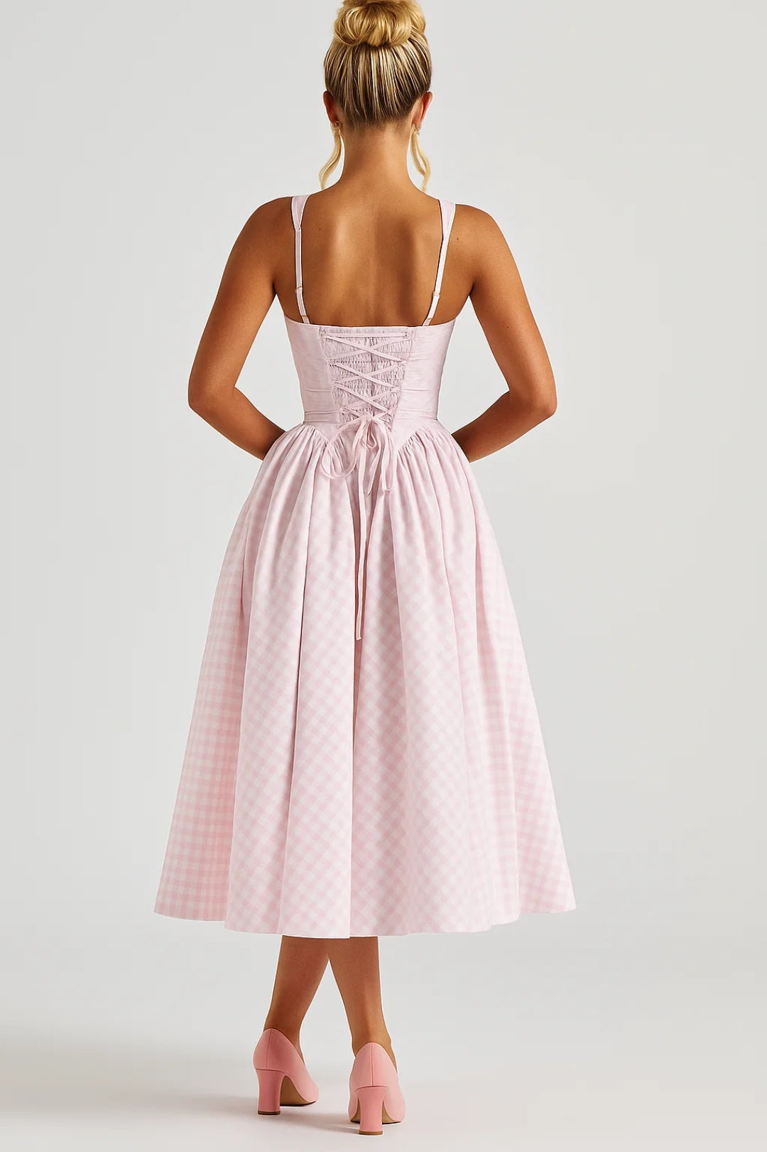 Midi Jurk Dames - Getailleerd met Wijde Geplooide Rok | Casual