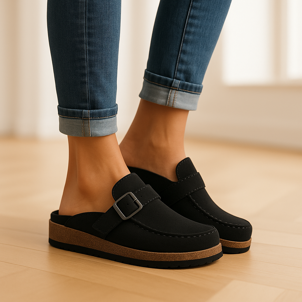 Ondersteunende sandalen met gespsluiting