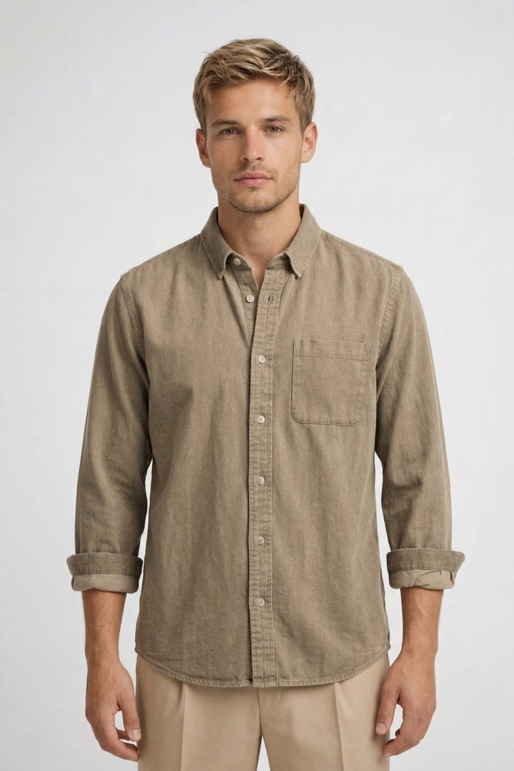 Overhemd Heren - Relaxed Fit met Borstzak | Casual