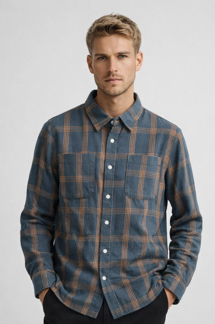 Overhemd Heren - Geruit Overshirt met Borstzak | Casual