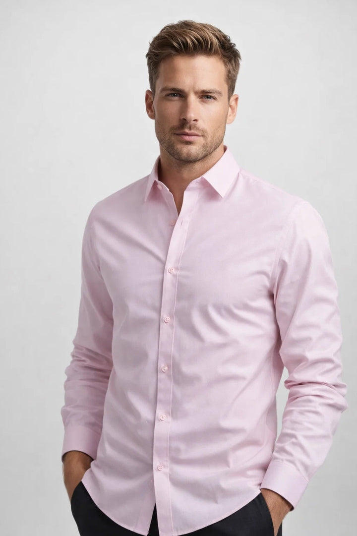 Overhemd Heren - Slim Fit Lange Mouw Klassieke Kraag | Formeel