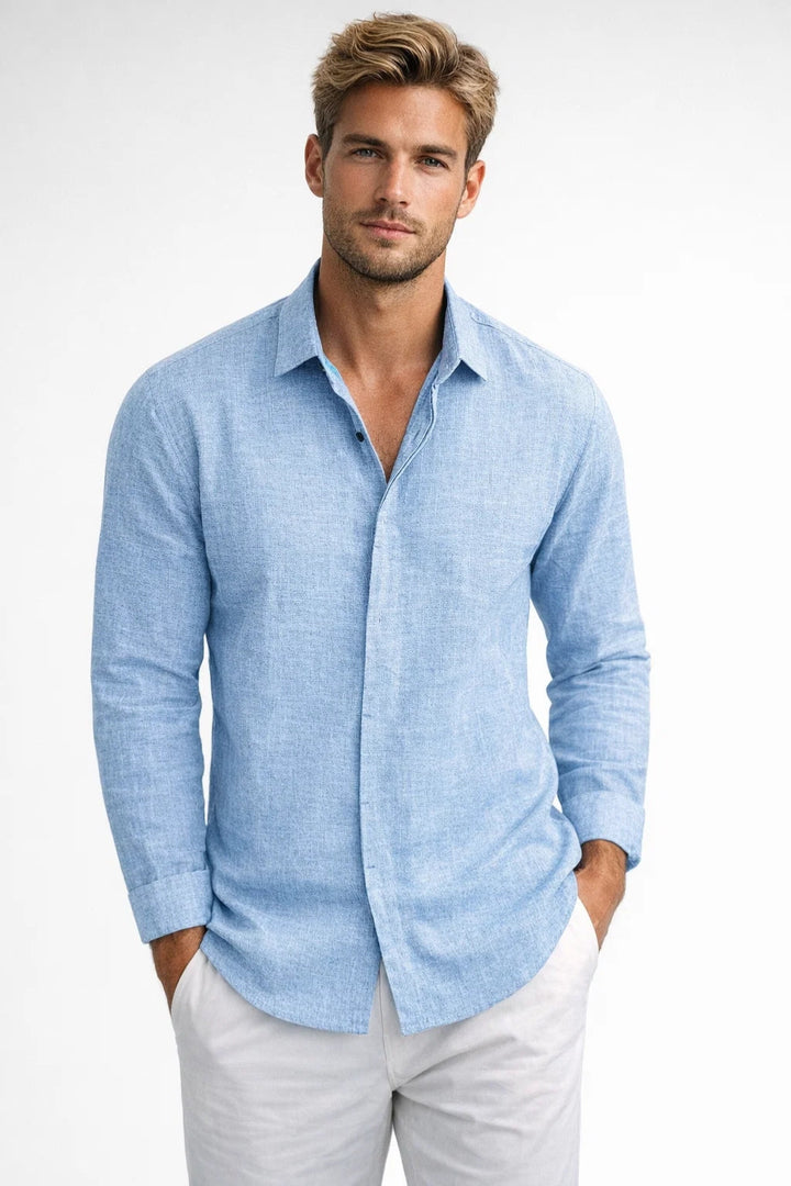 Overhemd Heren - Luchtig Zomermodel met Klassieke Kraag | Casual
